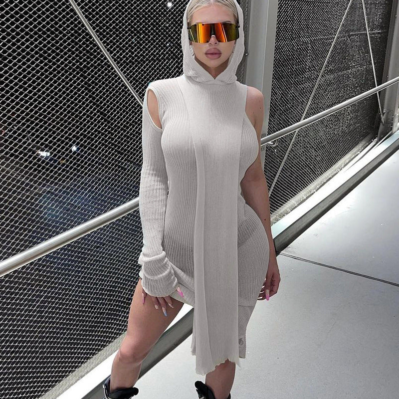 See-through Irregular Asymmetric Shoulder